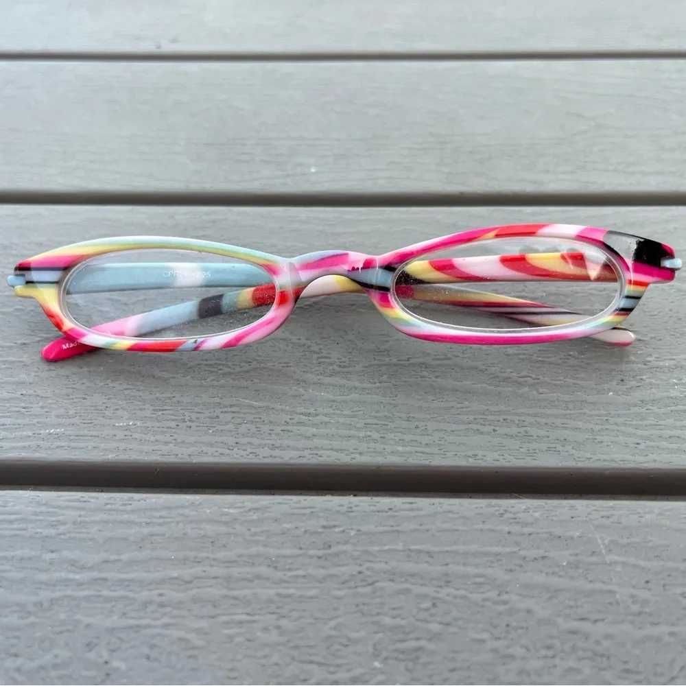 Reading Glasses Red Pink Tie Dye Swirl Multi Fashionista Visionista CPR24 +2.25